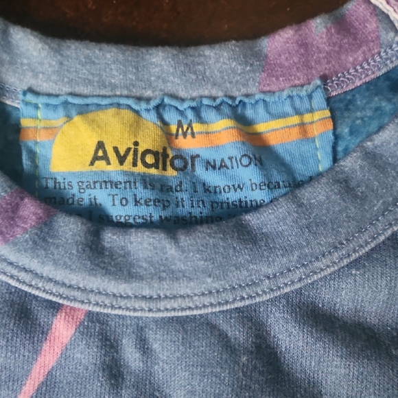 Aviator Nation Blue and Pink Lightning Sweatshirt - Picture 2 of 6